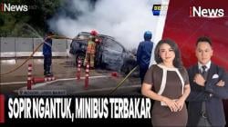 Mobil Terbakar Usai Tabrak Pembatas Jalan di Gerbang Tol Ciawi, 2 Orang Terluka