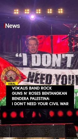 Vokalis Band Rock Guns N' Roses Bentangkan Bendera Palestina I Don't Need Your Civil War