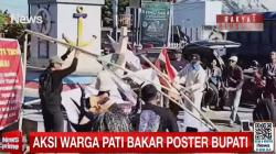 Suasana di Alun-Alun Juwana Pati Memanas, Demonstran Desak Usut Kasus Kekerasan<
