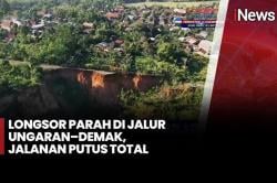 Longsor Kian Parah, Jalan Penghubung Ungaran-Demak Jadi Jurang Sedalam 60 Meter