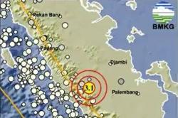 Gempa Hari Ini Magnitudo 3,1 Guncang Musi Rawas Utara Sumsel<