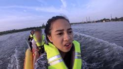 Teriakannya Pecah! Banana Boat Versi Azia Penuh Drama dan Ngakak!