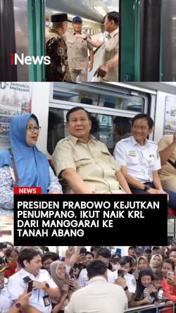Presiden Prabowo Kejutkan Penumpang Ikut Naik KRL dari Manggarai ke Tanah Abang