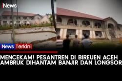 Mencekam! Detik-Detik Asrama Pesantren di Bireuen Aceh Roboh Diterjang Banjir