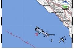 Update Gempa Hari Ini M 4,3 di Sinabang, Getaran Terasa hingga Benda Bergoyang<
