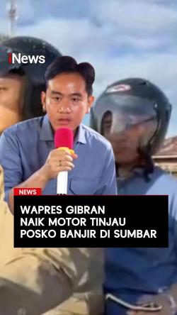 Wapres Gibran Naik Motor Tinjau Posko Banjir di Sumbar