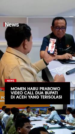 Momen Haru Prabowo Video Call Dua Bupati di Aceh yang Terisolasi