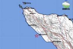 Gempa Hari Ini Magnitudo 3,7 Guncang Meulaboh, Terasa hingga Aceh Jaya