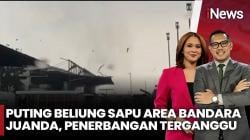 Detik-Detik Angin Kencang Porak-porandakan Bandara Juanda