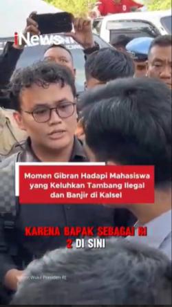 Momen Gibran Hadapi Mahasiswa yang Keluhkan Tambang Ilegal dan Banjir di Kalsel