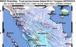 Gempa Hari Ini M 5,1 Guncang Merangin, Getaran Dirasakan hingga Bengkulu<