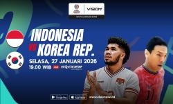Cara Nonton Link Live Streaming Timnas Futsal Indonesia vs Korea Selatan di Piala Asia Futsal 2026
