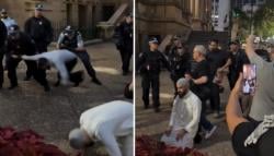 Viral, Polisi Australia Seret Muslim Salat saat Demo Tolak Kunjungan Presiden Israel