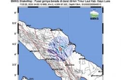 Gayo Lues Aceh Diguncang 6 Gempa dalam 24 Jam, Terbesar Magnitudo 4,2