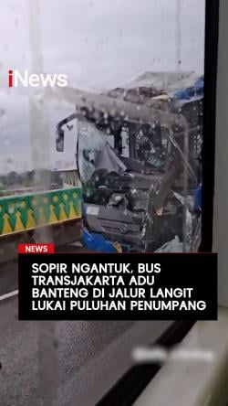 Sopir Ngantuk Bus Transjakarta Adu Banteng di Jalur Langit Lukai Puluhan Penumpang