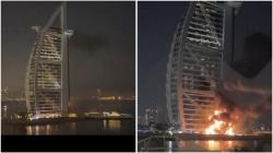 Detik-Detik Burj Al Arab Dubai Diserang Drone Iran, Fotonya Mengerikan!