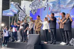 Detik-Detik Angela Tanoesoedibjo bersama AHY Lepas Tim Liputan Mudik iNews Media Group 2026