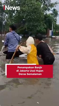 Penampakan Banjir di Jakarta Usai Hujan Deras Semalaman