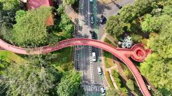 Penampakan dari Udara Jembatan Penghubung Taman Bendera Pusaka