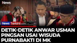 Pingsan Usai Wisuda Purnabakti di MK, Anwar Usman Dibopong Hakim Konstitusi Saldi Isra dan Guntur Hamzah