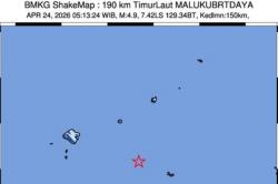 Gempa Hari Ini Magnitudo M5,1 Guncang Maluku Barat Daya<