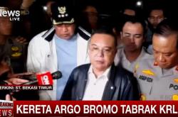 Dasco Tinjau Lokasi Kecelakaan KA Argo Bromo-KRL di Bekasi Timur, Pantau Evakuasi Korban