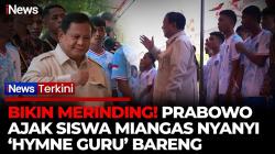 Saat Prabowo Ajak Siswa SMKN 2 Talaud Nyanyi Hymne Guru