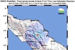 Gempa Hari Ini Magnitudo 4,4 Guncang Gayo Lues Aceh<