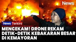 Detik-Detik Drone Rekam Kobaran Api Besar Luluhlantakkan Permukiman Padat di Kemayoran,  Ratusan KK Terdampak
