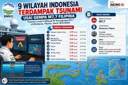 9 Wilayah RI Dilanda Tsunami Pascagempa M7,7 Filipina, Ini Daftarnya