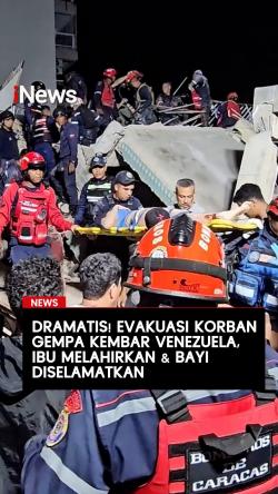 Momen Dramatis Evakuasi Korban Gempa Venezuela, Ibu Melahirkan dan Bayi Diselamatkan