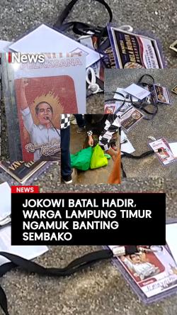Jokowi Batal Hadir, Warga Lampung Timur Ngamuk Banting Sembako