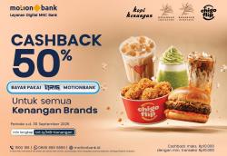 Cashback 50% Setiap Hari di Semua Kenangan Brands Pakai QRIS MotionBank!