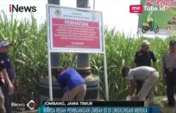 Petugas Segel Lokasi Pembuangan Limbah Ilegal di Jombang