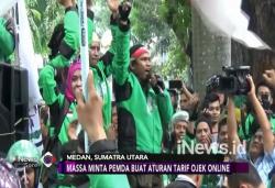 Ribuan Ojek Online Tuntut Kenaikan Tarif di Depan DPRD Sumut