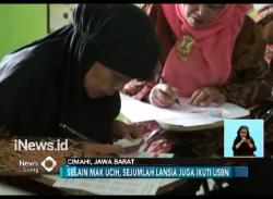 Lansia 85 Tahun Ikut Ujian Berstandar Nasional Paket A di Cimahi
