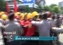 Terobos Barikade, Buruh dan Polisi Terlibat Bentrok di Jakarta
