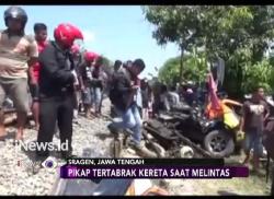 Hantam Mobil Bak Terbuka, Kereta Barang Tewaskan Suami-Istri