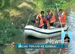 Becak Terjun ke Sungai, Pengemudi Tewas dan Penumpang Hilang