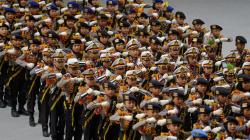 Aksi Polisi Cilik saat HUT Ke-72 Bhayangkara