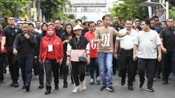 Jokowi dan Ribuan Pendukung Ikuti Jalan Sehat Bersama di Lampung