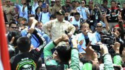 Prabowo Hadiri Kopi Darat Ribuan Driver Ojek Online di Bogor
