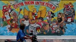 KPU Sosialisasikan Pemilu 2019 Damai dengan Gambar Mural