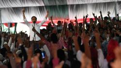 Ribuan Pendukung Sambut Jokowi Kampanye Terbuka di Sentul