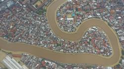 Penampakan dari Udara Banjir di Bukit Duri dan Kampung Pulo Jakarta