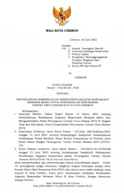 Pemerintah Berlakukan Pembatasan Kegiatan Masyarakat hingga Akhir Juni