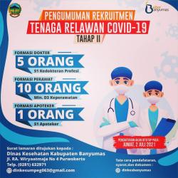 Mendesak! Kekurangan Nakes Relawan Covid-19, Banyumas Buka Lowongan