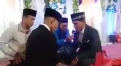 Calon Mertua Emosi, Tendang Mempelai Pria saat Prosesi Ijab Kabul Viral