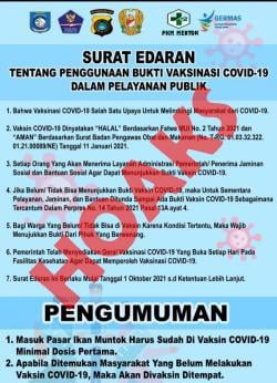 Leaflet Syarat Masuk Pasar Ikan Muntok Wajib Vaksin, Ternyata Hoaks