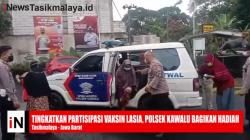 Video Tingkatkan Partisipasi Lansia Untuk Divaksin, Polsek Kawalu Bagikan Hadiah Payung